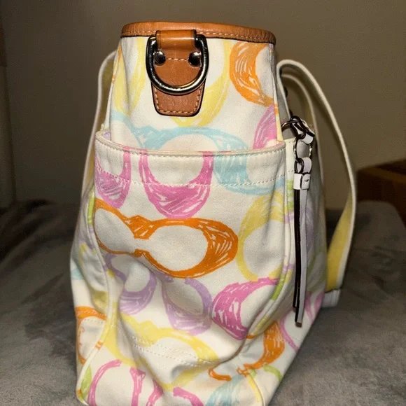 Coach Multicolor Coach Hampton Scribble Signature Tote Bag - Picture 4 of 14